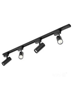 NEXTRACK GO 1-fase railset 1 meter met 4x GU10 spots - zwart