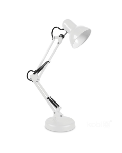 LED Tafellamp AURIQ Wit - E27 fitting - verstelbaar - zonder lichtbron