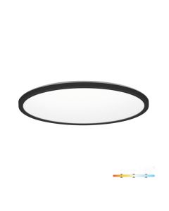 LED Plafondlamp NIVERA CIRCLE 18W Zwart - IP54 - 3CCT 3000K/4000K/6000K - Bewegings- & Daglichtsensor - met Afstandsbediening
