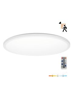 LED Plafondlamp NIVERA CIRCLE 32W Wit - IP54 - 3CCT 3000K/4000K/6000K - Bewegings- & Daglichtsensor - met Afstandsbediening