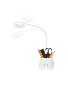 LED bureaulamp LUSIA 5W wit - draadloos - 3000K + 4000K - USB oplaadbaar