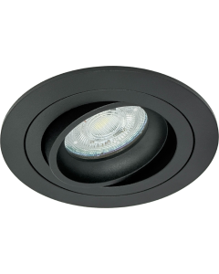 GU10 LED Inbouwspot Armatuur NOV Rond Zwart Kantelbaar Zaagmaat 80mm