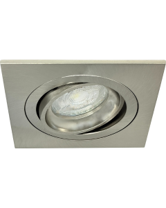 GU10 LED Inbouwspot Armatuur QOB Vierkant Nikkel Kantelbaar Zaagmaat 80mm