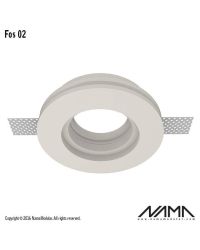 FOS02 Trimless Inbouwspot Rond – Gips – GU10 Ø50mm – Ø63mm Opening – Inbouwmaat Ø108mm – IP23