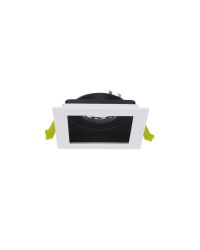 Integral inbouwspot 10x10cm voor 1x GU10 LEDlamp 30 graden kantelbaar | zaagmaat 9x9cm