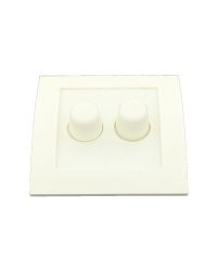 OP=OP Afdekplaat duo wit met duo draaiknop voor Calex duo dimmer
