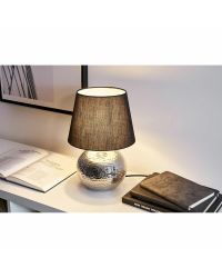 Pauleen Touch of Silver – Tafellamp | Zwart/Zilver | Keramiek | E14