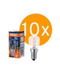 10 stuks Osram Gloeilamp ovenlamp E14 230V 25W Helder 300ºC hittebestendig