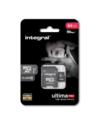 Integral UltimaPro microSDXC 64GB - 90MB/s UHS-I U1 Class 10 met adapter