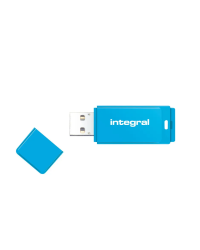 Integral Neon USB 2.0 Flash Drive 128GB - Fluorescerend Blauw | Betrouwbare opslag | Plug & Play