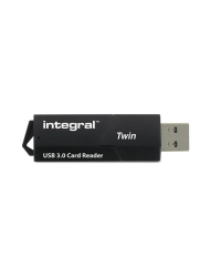 Integral USB 3.0 Twin Dual Slot SD & microSD Kaartlezer | Hoge snelheid | USB Type-A | SDHC / SDXC / microSD / microSDHC / microSDXC