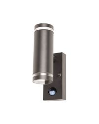 Integral buiten wandlamp Antraciet met sensor  Up&Down voor 2x GU10 LED lamp (niet inbegrepen)