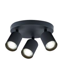 Integral Plafondspot Siena Mat Zwart Rond voor 3x GU10 lamp (niet meegeleverd)