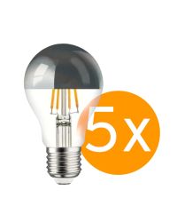 5 stuks LEDmaxx LED kopspiegellamp zilver E27 8W 806lm 2200K Niet-Dimbaar A60