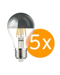5 stuks LEDmaxx LED kopspiegellamp zilver E27 8W 806lm 2700K Niet-Dimbaar A60