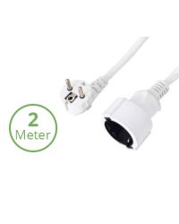 OP=OP PVC Verlengkabel Wit 2 meter met haakse stekker