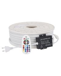 COB LEDstrip 220V RGBW | 50 meter | IP65 | inclusief voeding en afstandsbediening