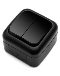 Viko dubbele opbouwschakelaar Zwart  Palmiye