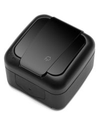 Viko opbouw enkel stopcontact zwart  Palmiye