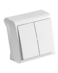 Viko dubbele opbouwschakelaar Wit  Vera