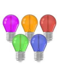 Calex Party LED Kogellamp pakket gekleurd E27 1W 5 kleuren 