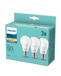 OP=OP Voordeelpack 3x Philips LED lamp E27 8W 806lm 2700K Mat Niet-Dimbaar