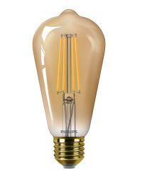 Philips LED Rustieklamp ST64 E27 5.8W 640lm 2200K Goud  Ø6.4cm