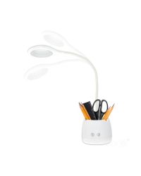 LED bureaulamp LUSIA 5W wit - draadloos - 3000K + 4000K - USB oplaadbaar