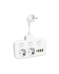 Verlengsnoer KOBI LINEA PRO FL 2 stopcontacten+3USB/1USB-C/0,2m wit Kobi