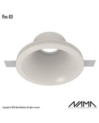FOS03 Trimless Verdiepte Inbouwspot Rond – Gips – GU10 Ø50mm – Ø101mm Opening – Inbouwmaat Ø138mm – IP20/