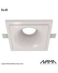 FOS04 Trimless Verdiepte Inbouwspot Vierkant – Gips – GU10 Ø50mm – Ø98mm Opening – Inbouwmaat 141x141mm – IP23