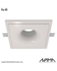 FOS05 Trimless Verdiepte Inbouwspot Vierkant – Gips – GU10 Ø50mm – Ø50mm Opening – Inbouwmaat 158x158mm – IP23