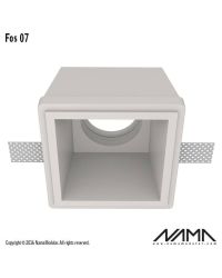 FOS07 Trimless Verdiepte Inbouwspot Vierkant – Gips – GU10 Ø50mm – 80x80mm Opening – Inbouwmaat 111x111mm – IP23