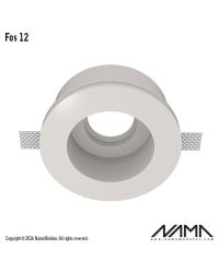 FOS12 Trimless Verdiepte Inbouwspot Rond – Gips – GU10 Ø50mm– Ø81mm Opening – Inbouwmaat Ø136mm – IP23