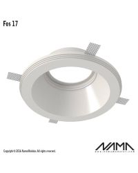 FOS17 Trimless Inbouwspot Rond – Gips – GU10 Ø111mm – Ø159mm Opening – Inbouwmaat Ø214mm – Voor Ø111mm LED – IP23