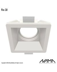 FOS18 Trimless Inbouwspot Vierkant – Gips – GU10 Ø111mm – 160x160mm Opening – Inbouwmaat 206x206mm – Voor Ø111mm LED – IP23