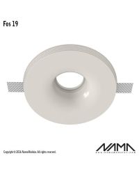 FOS19 Trimless Verdiepte Inbouwspot Rond – Gips – GU10 Ø50mm – Ø74mm Opening – Inbouwmaat Ø157mm – IP23