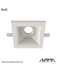 FOS21 Trimless Verdiepte Inbouwspot Vierkant – Gips – GU10 Ø50mm – 108x108mm Opening – Inbouwmaat 157x157mm – IP23