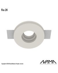 FOS24 Trimless Verdiepte Inbouwspot Rond – Gips – GU10 Ø35mm – Ø45mm Opening – Voor Ø35mm LED – Inbouwmaat Ø99mm – IP23