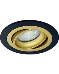 GU10 LED Inbouwspot Armatuur NOV Rond Zwart-Goud Kantelbaar Zaagmaat 80mm