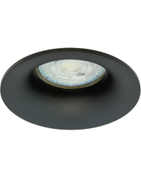 GU10 LED Inbouwspot Armatuur SMOOTY Rond Zwart Vast Zaagmaat 70mm