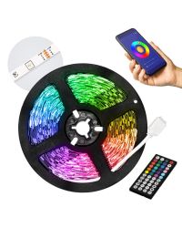 LED strip 10m RGB IP20 met app en afstandsbediening - Kobi Design