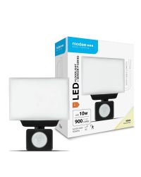 Modee LED Breedstraler 10W 4000K 900lm Milky Zwart  | met sensor