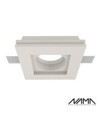 FOS01 Trimless Inbouwspot Vierkant – Gips – GU10 Ø50mm – 61x61mm Opening – Inbouwmaat 106x106mm – IP23