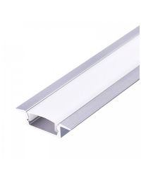 Kobi LED inbouwprofiel P02 geanodiseerd aluminium 1 meter met opale afdekkap