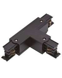 3-Fase Rail - T-vorm Connector Links - Zwart