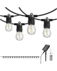 Solar LED lichtsnoer STARLIGHT NEO 10 meter met 20 E27 lampen 2700K