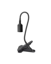 Kobi Planty Clip W Tafellamp - E27 Fitting - Zwart - Flexibele Arm met Klem
