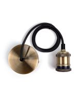 Integral pendel Ø10cm Messing E27 met 1.2m textielsnoer