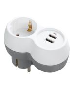 Technik stekker + 2x USB-A 16A met kinderbeveiliging